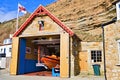 The RNLI lifeboat station in Staithes, near Scarborough, in North Yorkshire. Royalty Free Stock Photo