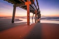 Red Tones Sand Pumping Jetty Gold Coast Australia Royalty Free Stock Photo