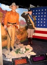 Waxwork tableau of John Wayne as Hondo and George C. Scott as Patton Royalty Free Stock Photo