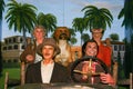 Waxwork tableau of the Beverly Hillbillies Royalty Free Stock Photo