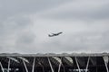 Takeoff Dragonair plane from Shanghai airport in January Royalty Free Stock Photo