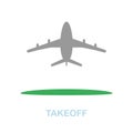 Takeoff flat icon. Colored element sign from airport collection. Flat Takeoff icon sign for web design, infographics and
