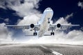 Takeoff plane in airport Royalty Free Stock Photo