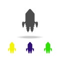 takeoff rocket multicolored icons. Element of UFO icon Can be used for web, logo, mobile app, UI, UX