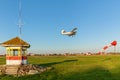 The takeoff strip of the aircraft. Royalty Free Stock Photo