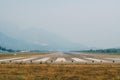 A takeoff strip at Tivat Airport in Montenegro.