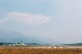 A takeoff strip at Tivat Airport in Montenegro.