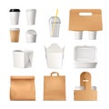 Takeout Fast Food Package Realistic Set