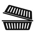 Takeout food container icon, simple style