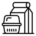 Takeout meal icon, outline style
