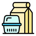 Takeout meal icon vector flat