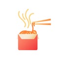 Takeout noodles vector flat color icon