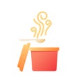 Takeout soup vector flat color icon