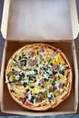 Takeout Specialty Combination Pizza Royalty Free Stock Photo