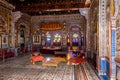 Takhat Vilas Maharaja Takhat Singh's Chamber room in Mehrangarh fort. Jodhpur, Rajasthan, India