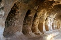 Inside the cave monastery at Takht-e Rostam in northern Afghanistan