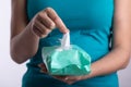 Taking baby wipes from the packaging - hygiene procedure and prevention of infectious diseases