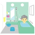 Taking a bath, old woman Royalty Free Stock Photo