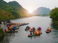 Taking boat trip to explore the natural