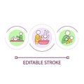 Taking care of newborn baby loop concept icon