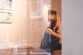 Taking in a century of art. a young woman looking at paintings in a gallery. Royalty Free Stock Photo