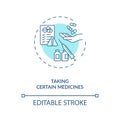 Taking certain medicines concept icon