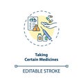 Taking certain medicines concept icon