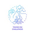 Taking on challenges blue gradient concept icon Royalty Free Stock Photo