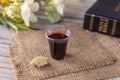 Taking communion and Lord Supper concept