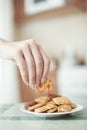 Taking cookie Royalty Free Stock Photo