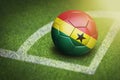 Taking a corner with Ghana flag soccer ball