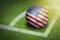 Taking a corner with United States of America flag soccer ball