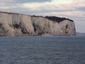 Taking the Ferry from Calais to Dover - Good View of the Coastal Cliffs of Dover at Sunset Royalty Free Stock Photo