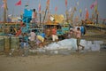 Taking ice aboard at Diu island, Gujarat