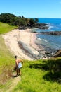 Taking a little track down to a secluded beach at Coopers Royalty Free Stock Photo