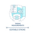 Taking measurements blue concept icon