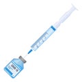 Taking medcine with syringe from the vial. covid-19 vaccination, coronavirus immunization, health care concept. Stock Royalty Free Stock Photo