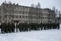 Taking the oath in the Russian military unit in Kaluga region. Royalty Free Stock Photo