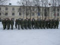 Taking the oath in the Russian military unit in Kaluga region. Royalty Free Stock Photo