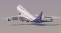 Taking off a large airliner in sunny weather. Vector