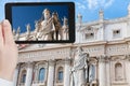 Taking photo Statue of Apostle in Vatican