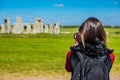 Taking a photo of Stonehenge Royalty Free Stock Photo