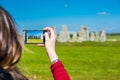 Taking a photo of Stonehenge Royalty Free Stock Photo