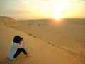 Taking photo of sunset in Wahiba desert, Oman