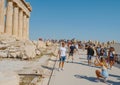 Taking photos in front of the Parthenon, in Athens