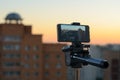 Taking photos with a smartphone using a tripod