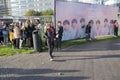 Taking Pictures At A Billboard Before The BTS Concert At The Ziggo Dome Amsterdam The Netherlands 2018 Royalty Free Stock Photo