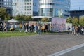 Taking Pictures At A Billboard Before The BTS Concert At The Ziggo Dome Amsterdam The Netherlands 2018efore The BTS Concert At The Royalty Free Stock Photo