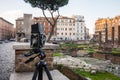 Taking pictures at Largo di Torre Argentina, Rome, Italy Royalty Free Stock Photo