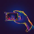 Taking a selfie photo colorful design